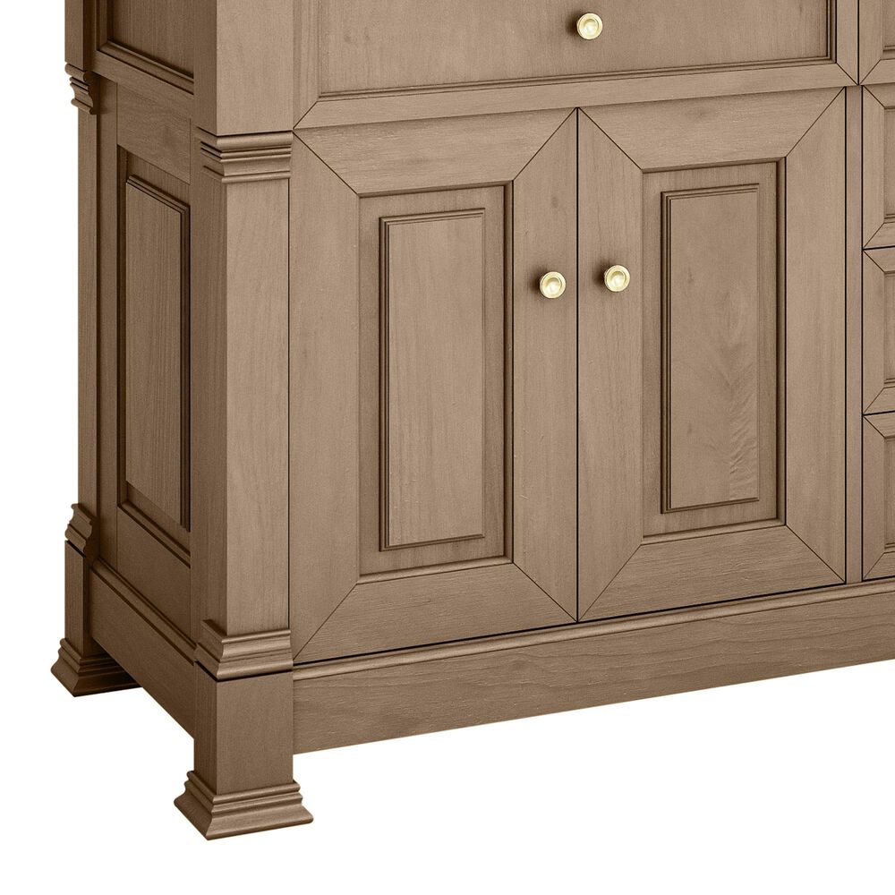 James Martin Vanities Brookfield 72&quot; Double Bathroom Vanity in Pecan with 3cm Ethereal Noctis Quartz Top and Rectangular Sinks, , large