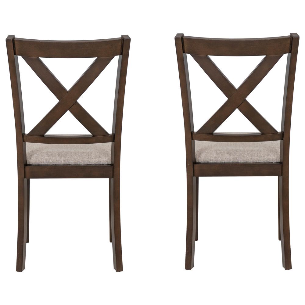 Linon Home Decor Warren X-Back Side Chair in Warm Brown (Set of 2), , large