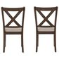 Linon Home Decor Warren X-Back Side Chair in Warm Brown (Set of 2), , large
