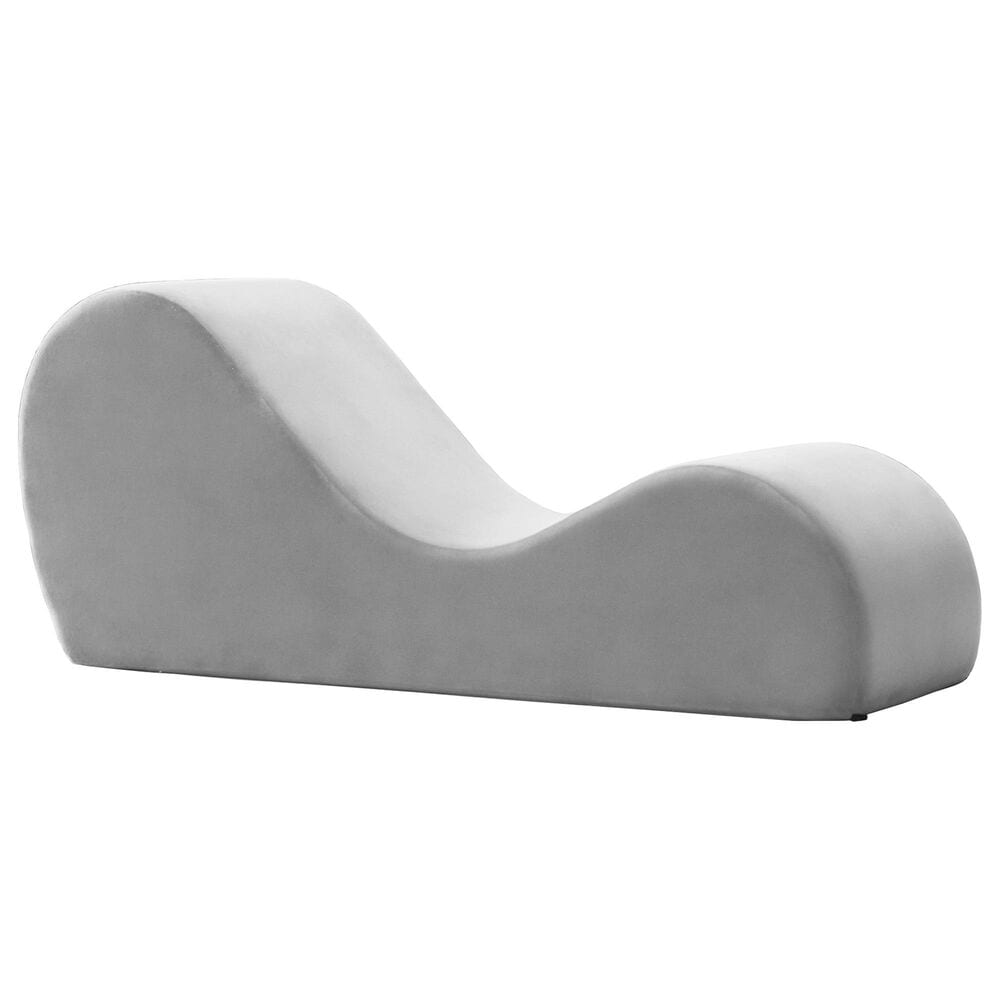 Jaxx Sacks Avana Chaise Lounge Yoga Chair in Grey Velvet | NFM