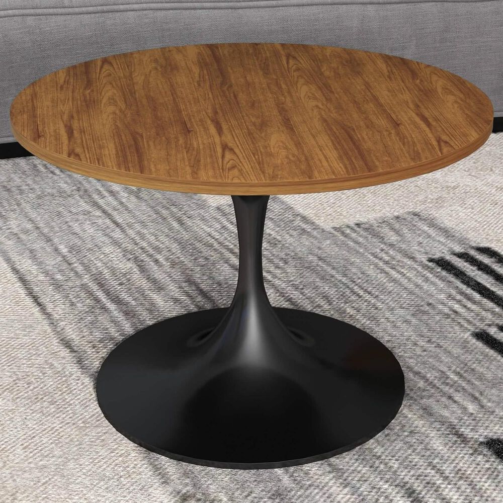 Leisuremod Verve 27&quot; Coffee Table with MDF Top in Black and Brown, , large