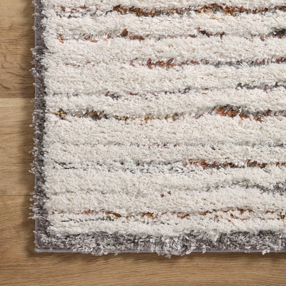 Loloi Levitt Shag 2&#39;7&quot; x 7&#39;6&quot; Ivory and Multicolor Runner, , large