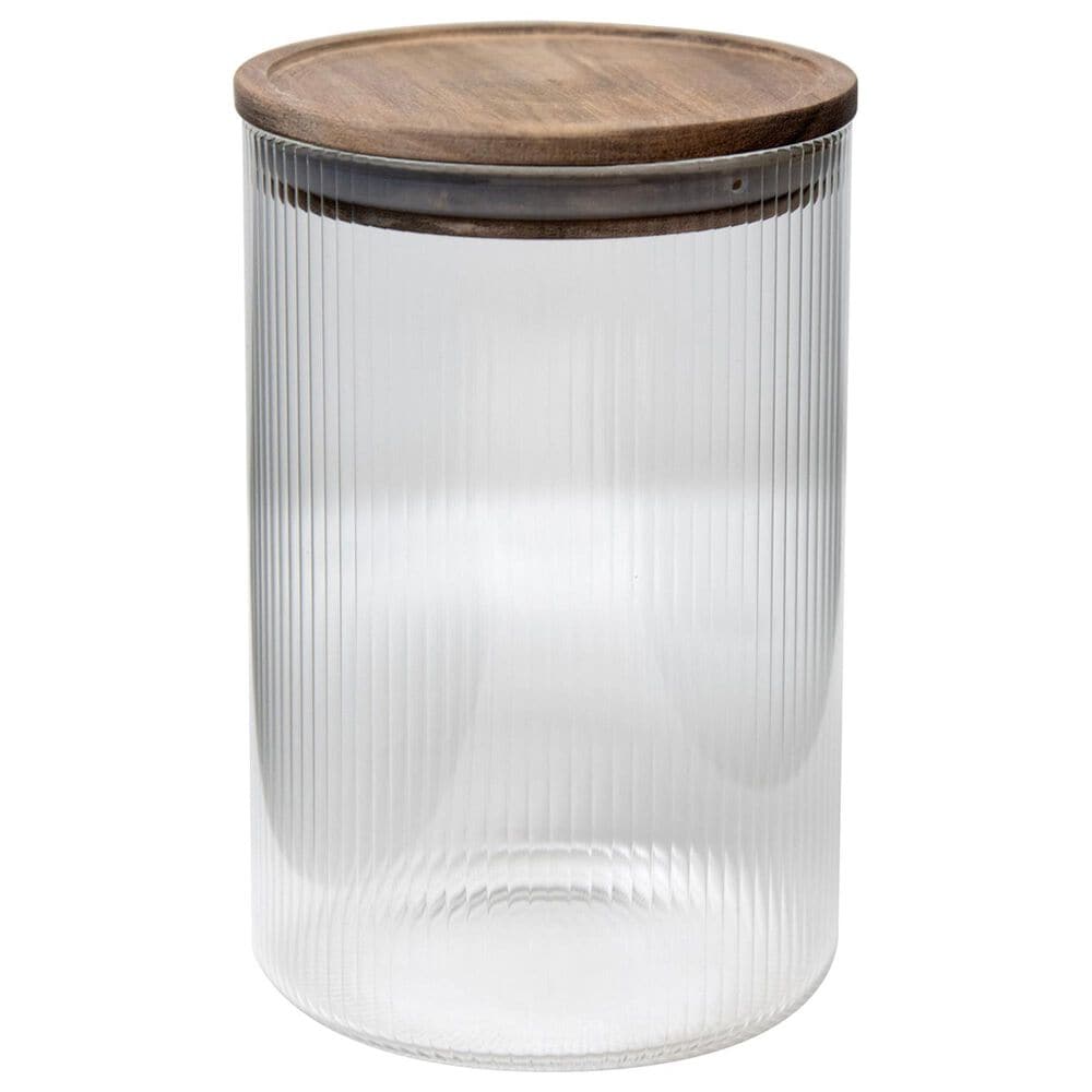 Housewares International 37 Oz Vertical Ribbed Jar in Clear, , large