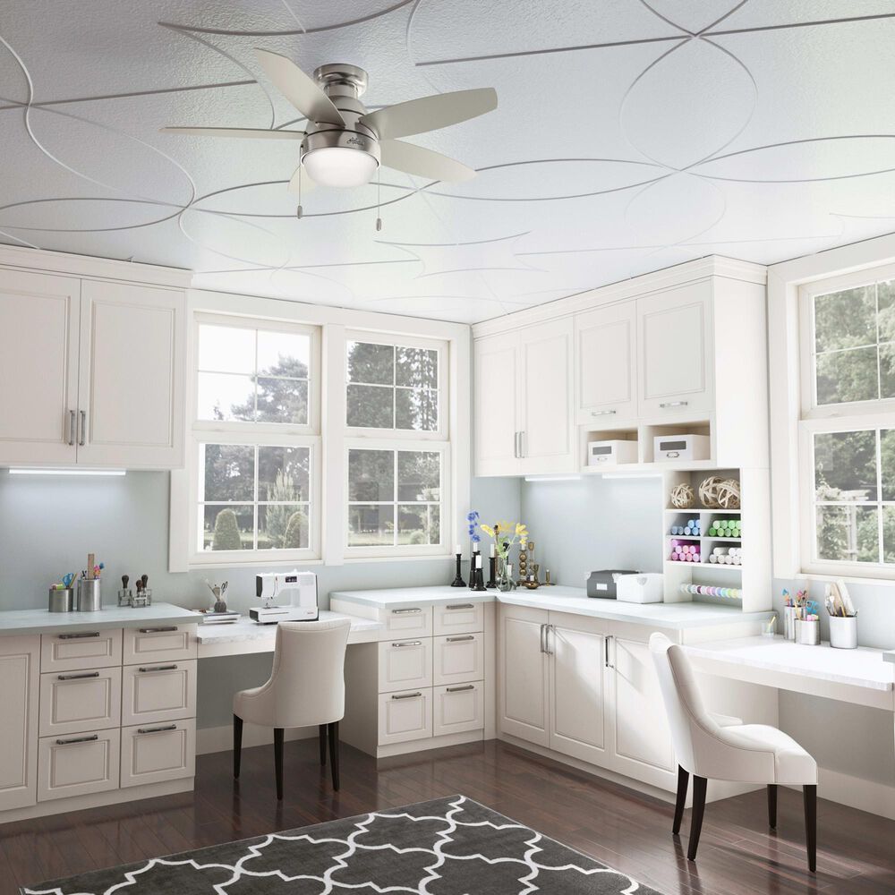 Hunter Lilliana 44&quot; Ceiling Fan with LED Lights in Brushed Nickel, , large
