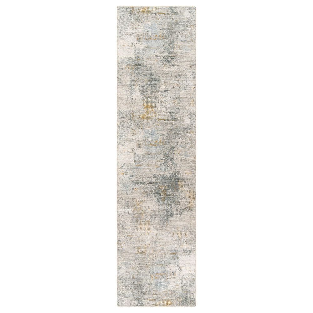Surya Dresden DRE-2321 Medium Gray, Gray, White, Denim, Mustard and Light Slate 2'7" x 7'3" Runner, , large