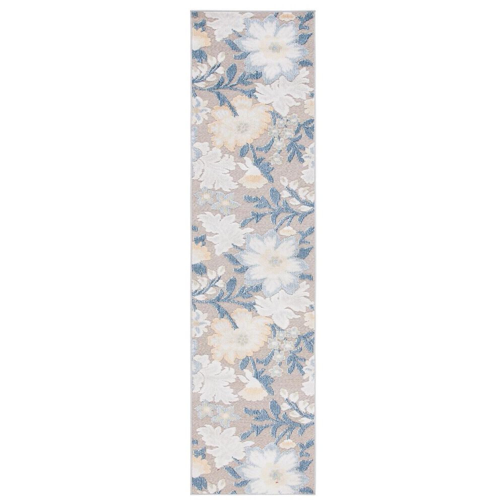 Safavieh Sarasota 2"3" x 9" Navy and Brown Indoor/Outdoor Runner, , large