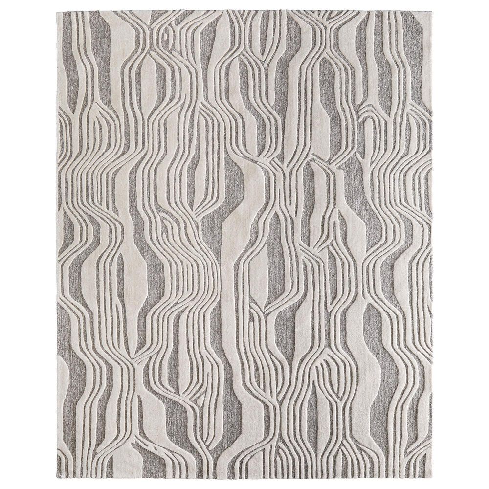 Feizy Kimball Gray and Ivory 3"6" x 5"6" Area Rug, , large
