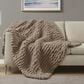 Hampton Park Chenille Chunky Knit 50" x 60" Throw in Brown, , large