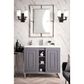 James Martin Vanities Alicante 39.5" Single Bathroom Vanity in Grey Smoke and Brushed Nickel with 5 cm White Glossy Resin Top and Rectangular Sink, , large