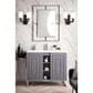 James Martin Vanities Alicante 39.5" Single Bathroom Vanity in Grey Smoke and Brushed Nickel with 5 cm White Glossy Resin Top and Rectangular Sink, , large