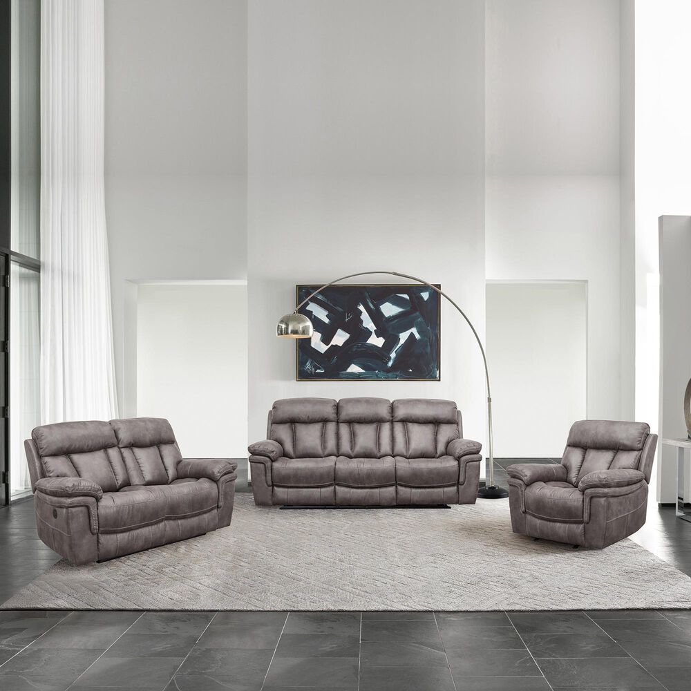 Blue River Estelle 3-Piece Power Reclining Living Room Set in Gunmetal, , large