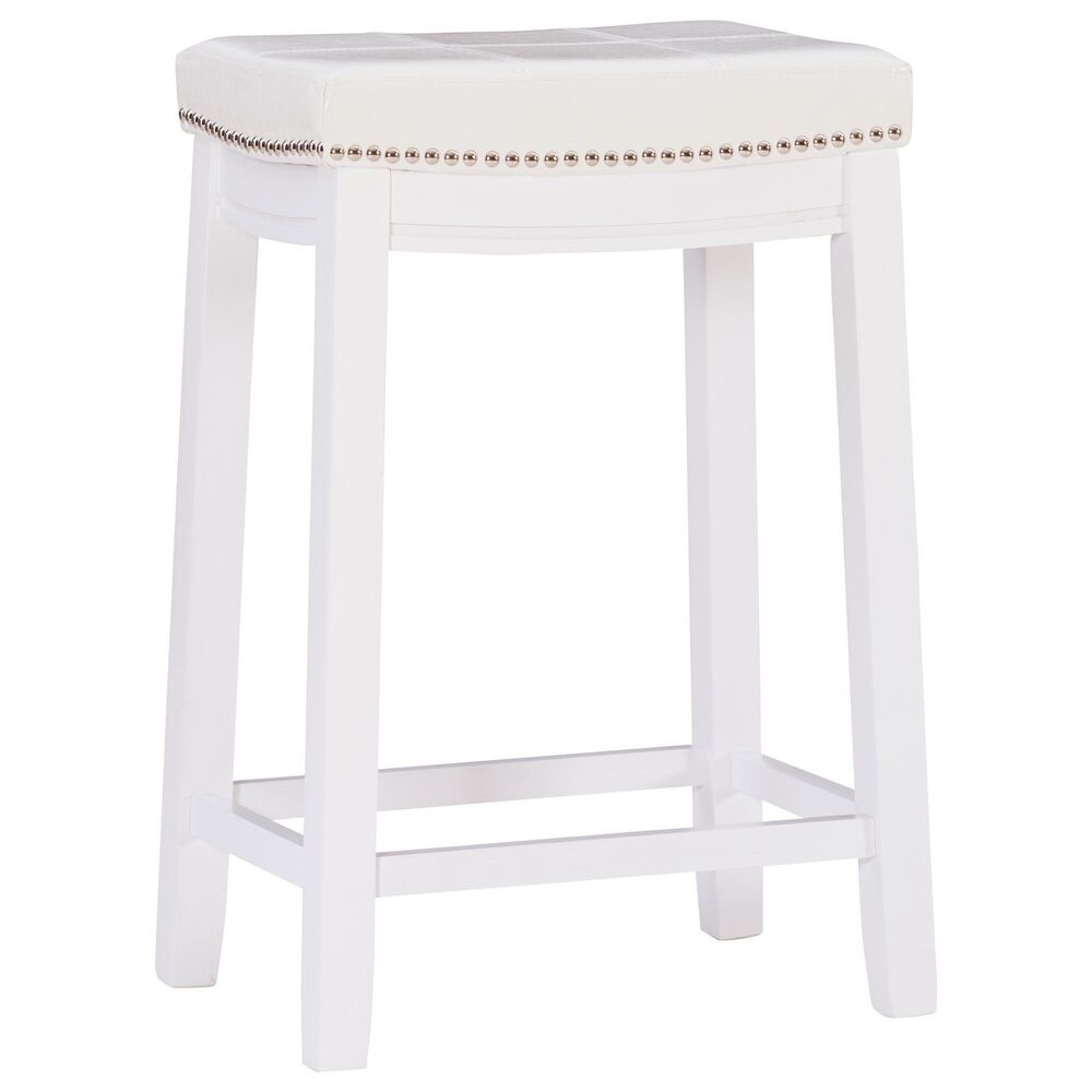 Linon Home Decor Claridge Counter Stool in White, , large