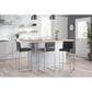 Lumisource Fuji Stackable Barstool with Grey Faux Leather Cushion in Stainless Steel (Set of 2), , large
