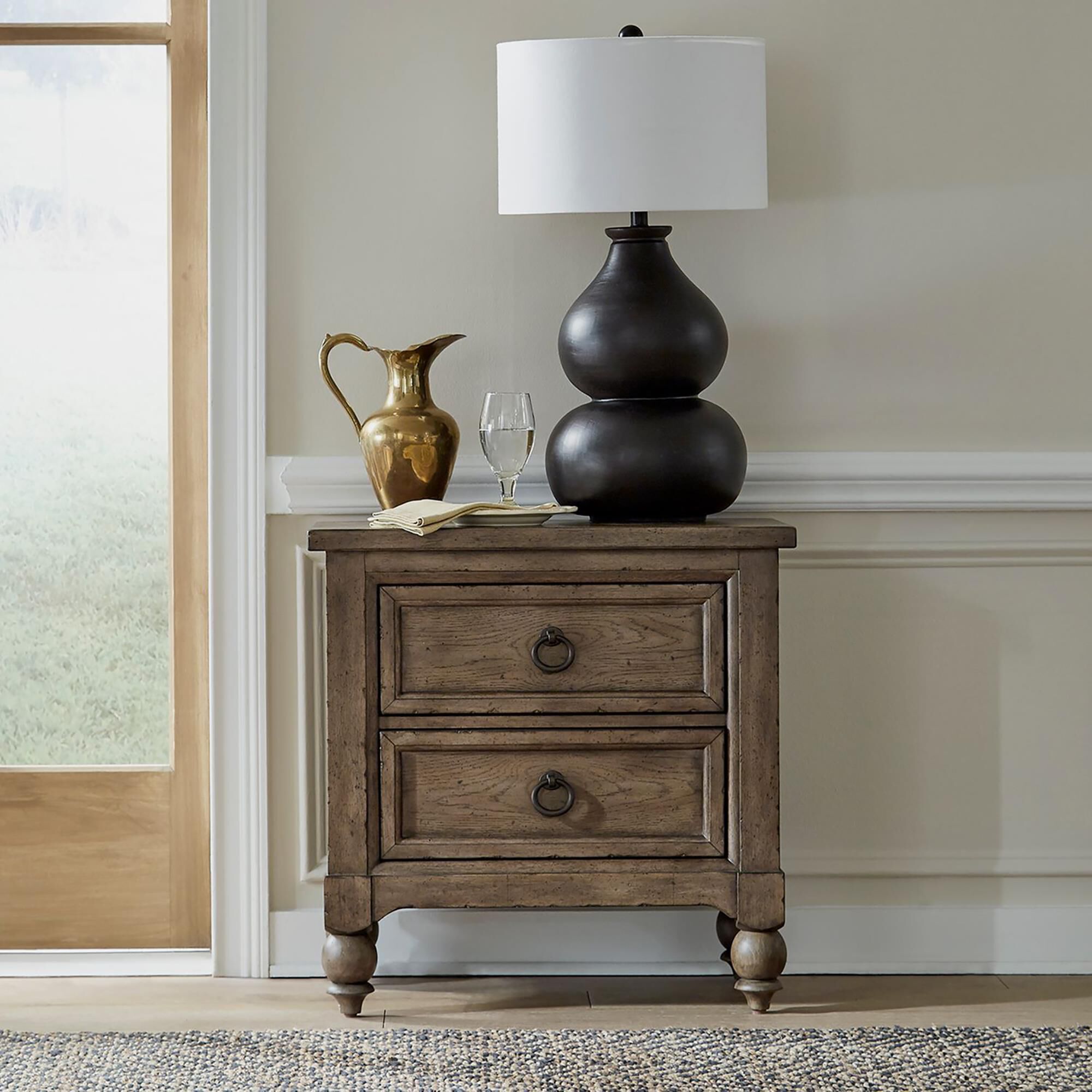 Farmhouse shop black nightstand
