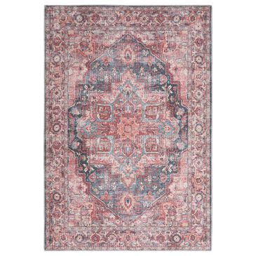 57 Grand by Nicole Curtis Series 1 2" x 6" Brick Red and Blue Runner, , large