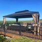 HOMLUX 13" x 15" Outdoor Hardtop Gazebo with Galvanized Steel in Brown, , large