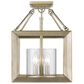Golden Lighting Smyth Convertible Semi-Flush in White Gold with Clear Glass, , large