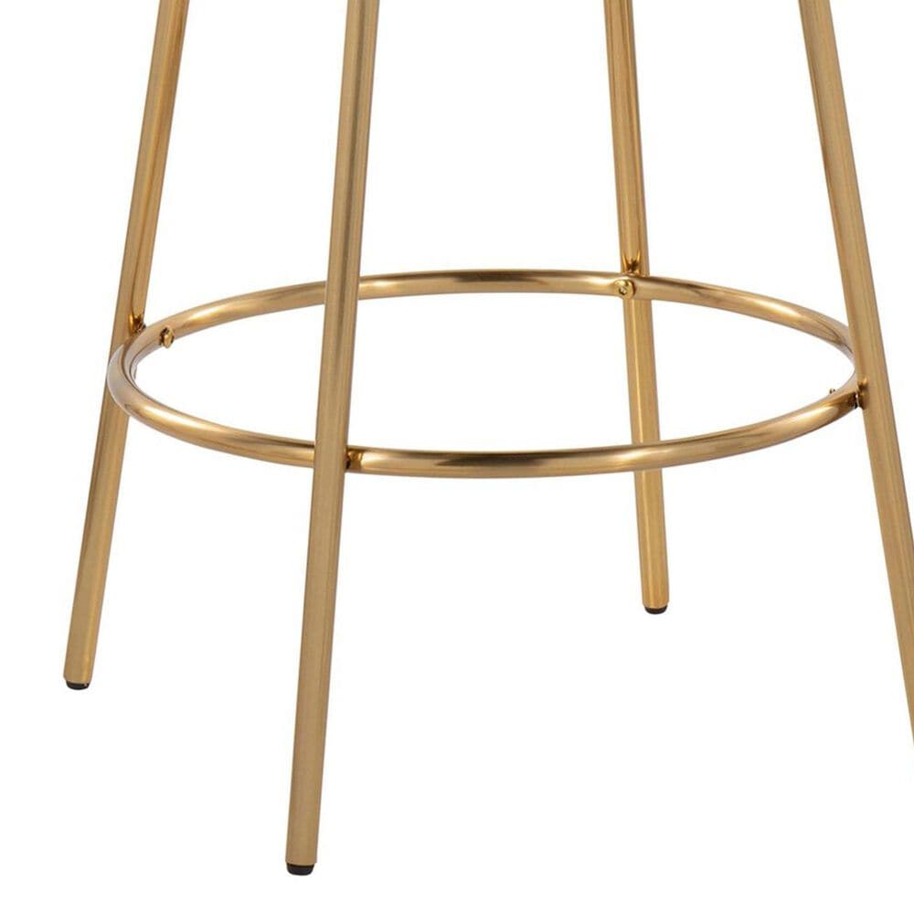 LumiSource Ava Swivel Counter Stool with Snow White Fabric Upholstery in Gold (Set of 2), , large