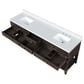 Lexora Home Norwalk 84" Double Bathroom Vanity in Brown Oak with White Cultured Marble Top  and Rectangle Sink, , large