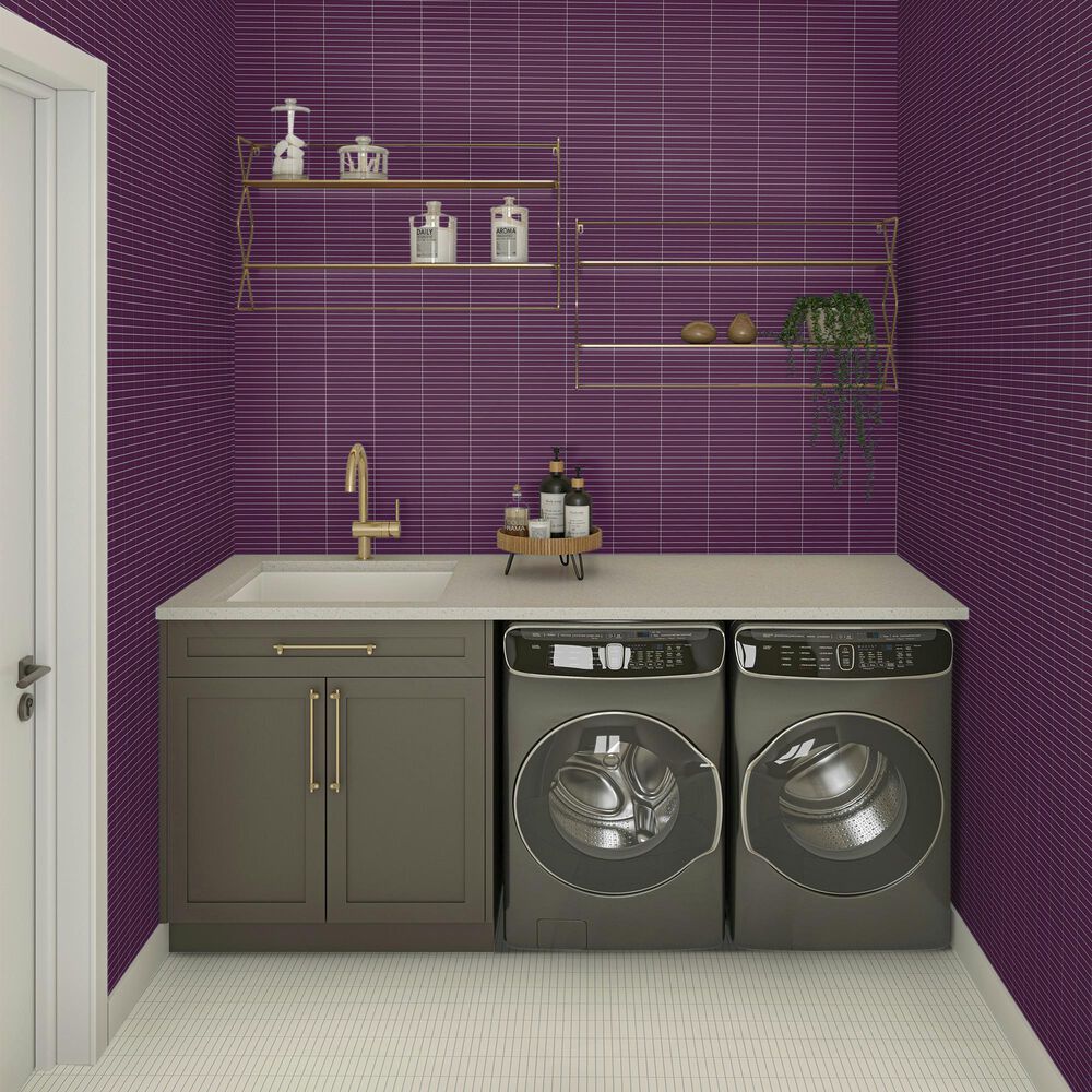 Dal-Tile Color Wheel Plum Crazy 12&quot; x 10&quot; Ceramic Mosaic Sheet, , large