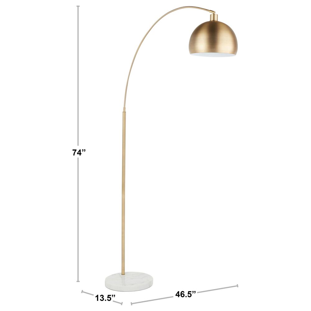 Lumisource Salon Floor Lamp in White and Antique Brass, , large