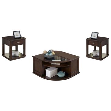Belle Furnishings Wallace 3-Piece Occasional Table Set in Dark Toffee, , large