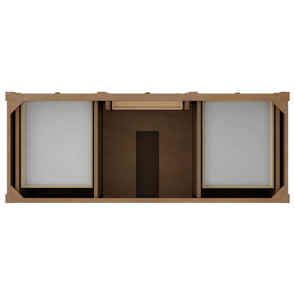 James Martin Brittany 60" Single Bathroom Vanity in Pecan with 3 cm Siberian Silestone Top, Rectangular Sink and FreePower Wireless Charger, , large