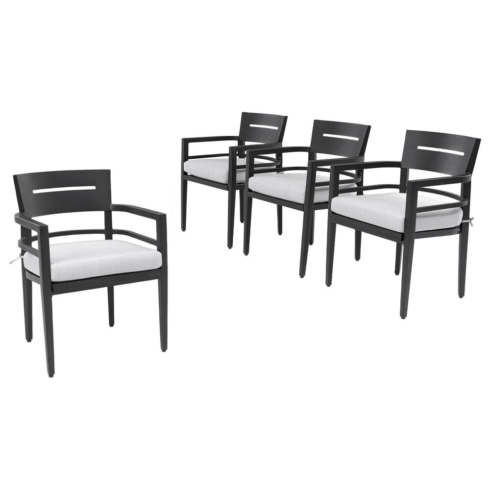 Hearth and Haven Patio Dining Chair with Cast Silver Cushion in Ember Black (Set of 4), , large
