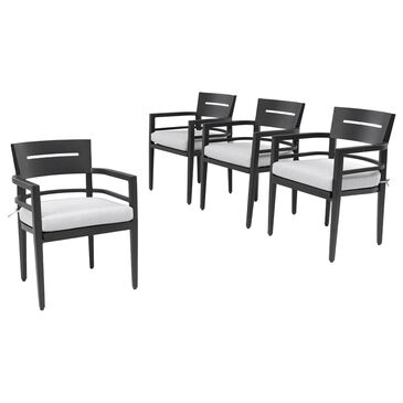 Hearth and Haven Patio Dining Chair with Cast Silver Cushion in Ember Black (Set of 4), , large