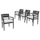 Hearth and Haven Patio Dining Chair with Cast Silver Cushion in Ember Black (Set of 4), , large