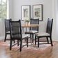 Linon Home Decor Bonnie Side Chair with Light Grey Faux Leather Cushion in Black (Set of 2), , large