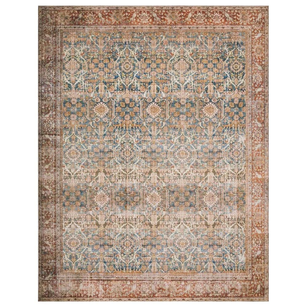 Loloi II Layla LAY-04 9" x 12" Ocean and Rust Area Rug, , large