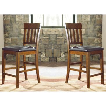 Ashley Ralene Upholstered Counter Stool in Medium Brown (Set of 2), , large