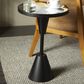 Maple and Jade Accent End Table with Pedestal Base and Mirrored Glass Top in Black, , large