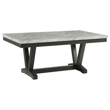 Mayberry Hill Everdeen Faux Marble and Wood Dining Table, , large