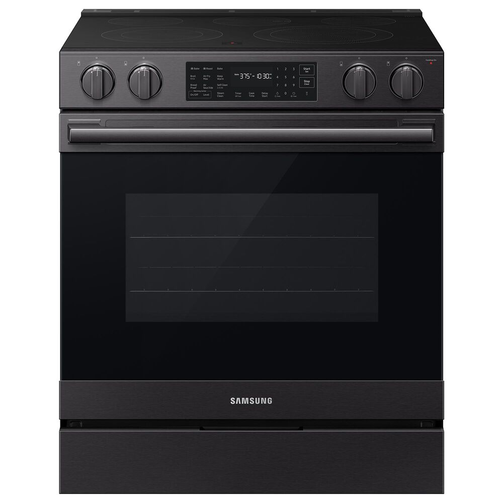 Samsung Bespoke 6.3 Cu. Ft. Smart Slide-In Electric Range with True Convection in Matte Black Steel, , large