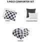 Hampton Park Miley 5-Piece Full/Queen Comforter Set in Black and White, , large