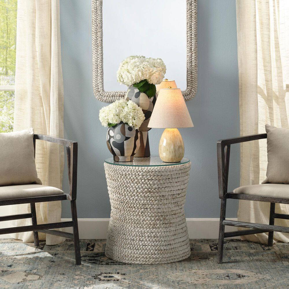 Splendor Living Sheffield Braided Accent Side Table in Natural, , large