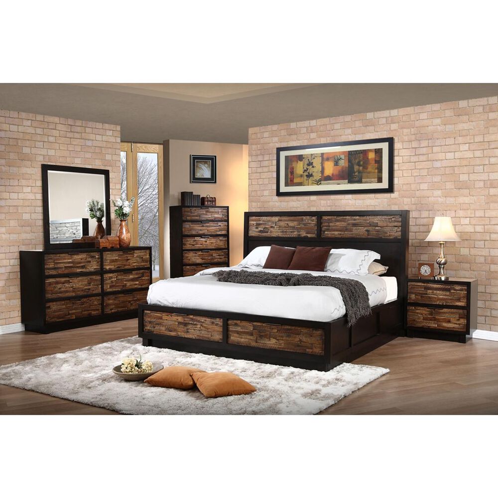 New Heritage Design Makeeda Nightstand in Rustic Black, , large