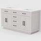 Lexora Home Abbey 60" Double Bathroom Vanity in White Oak with 2 cm White Quartz Top and Rectangular Sinks, , large
