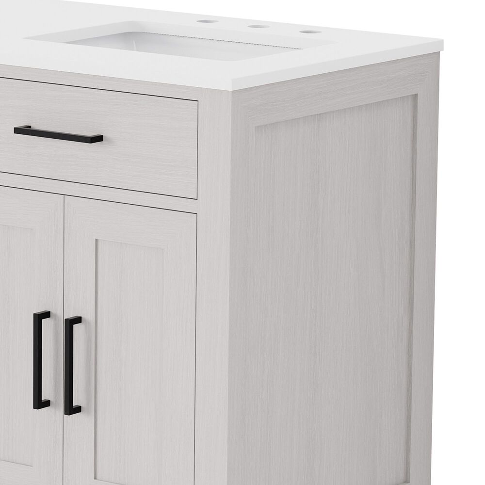Lexora Home Abbey 60" Double Bathroom Vanity in White Oak with 2 cm White Quartz Top and Rectangular Sinks, , large