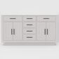 Lexora Home Abbey 60" Double Bathroom Vanity in White Oak with 2 cm White Quartz Top and Rectangular Sinks, , large