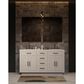 Lexora Home Abbey 60" Double Bathroom Vanity in White Oak with 2 cm White Quartz Top and Rectangular Sinks, , large