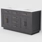Lexora Home Abbey 60" Double Bathroom Vanity in Black Oak with 2 cm White Quartz Top and Rectangular Sinks, , large