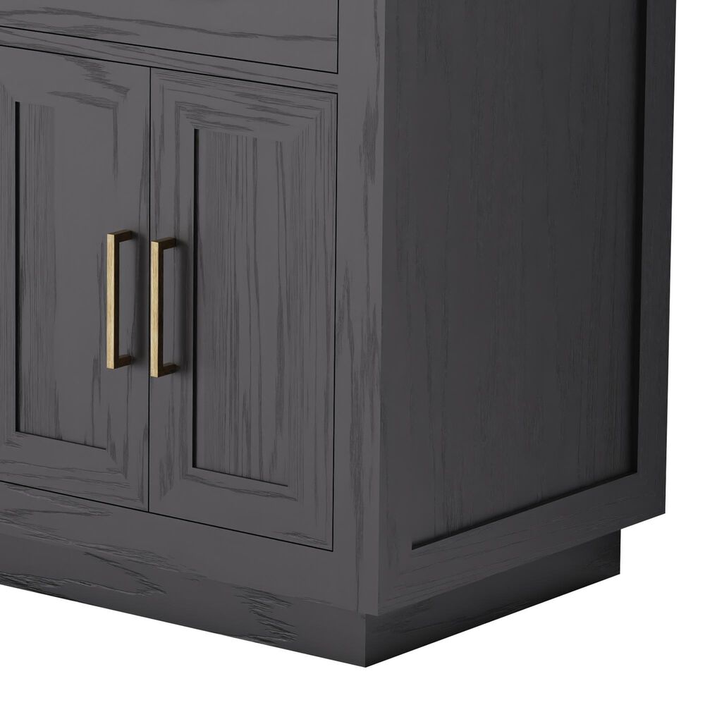 Lexora Home Abbey 60" Double Bathroom Vanity in Black Oak with 2 cm White Quartz Top and Rectangular Sinks, , large