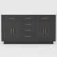 Lexora Home Abbey 60" Double Bathroom Vanity in Black Oak with 2 cm White Quartz Top and Rectangular Sinks, , large