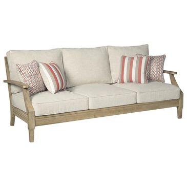 Ashley Clare View Sofa with Beige Cushion in Antique Teak, , large