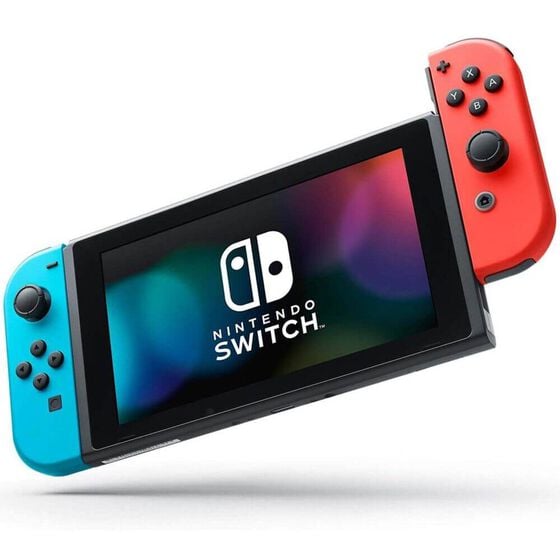 Nintendo Switch (OLED) with Neon Red & Blue Joy-Con