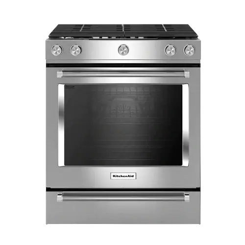 Gas top stainless steel oven