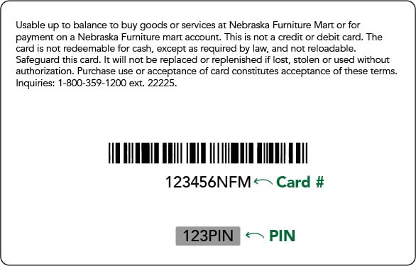 Back of NFM gift card